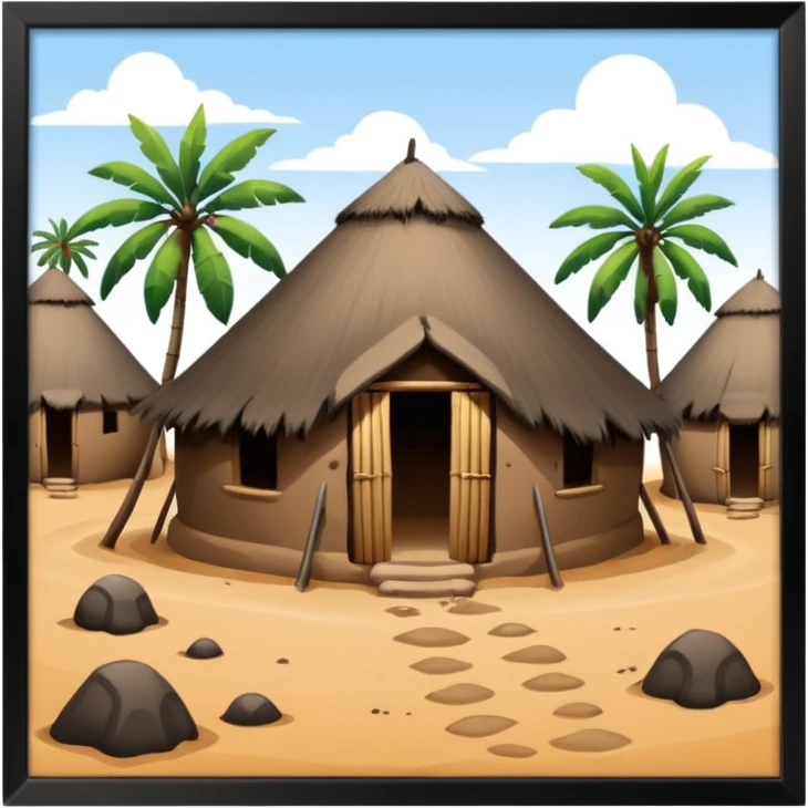 afrikanisches Lehmhüttendorf emoji