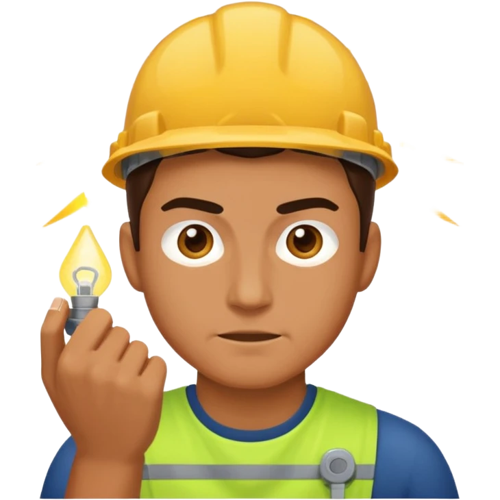 man producing electric emoji