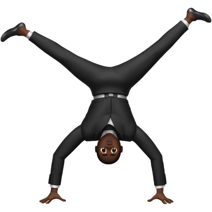 black dressed man handstand emoji