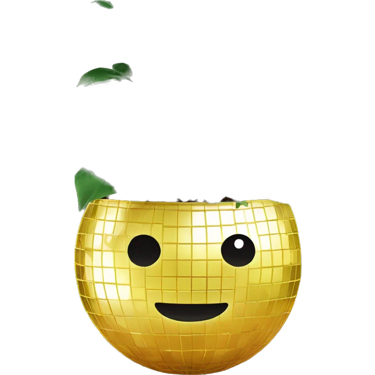 Disco ball plant pot emoji