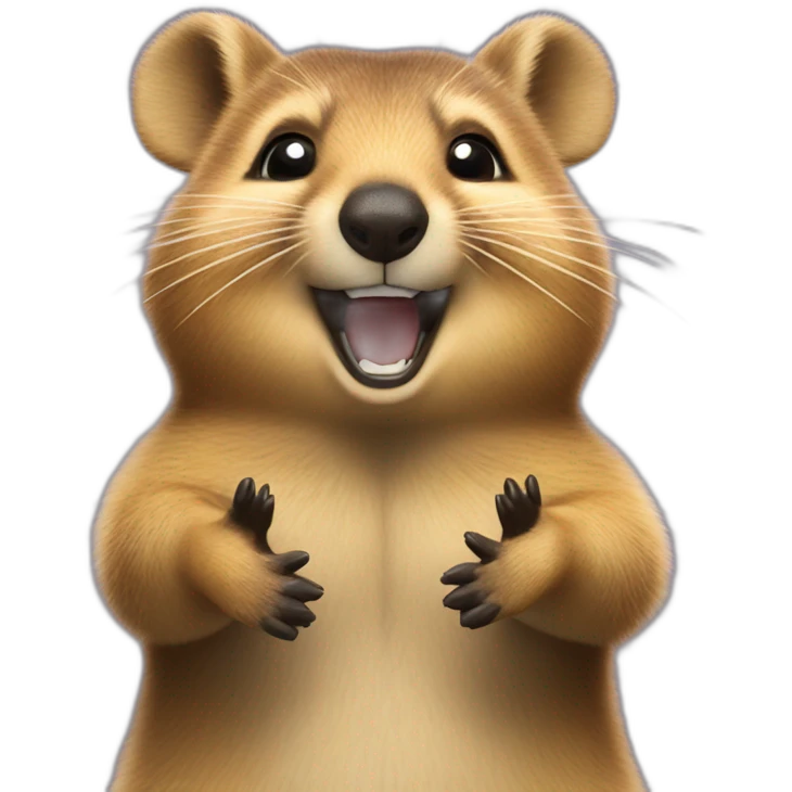 Happy Quokka with arms wide open emoji