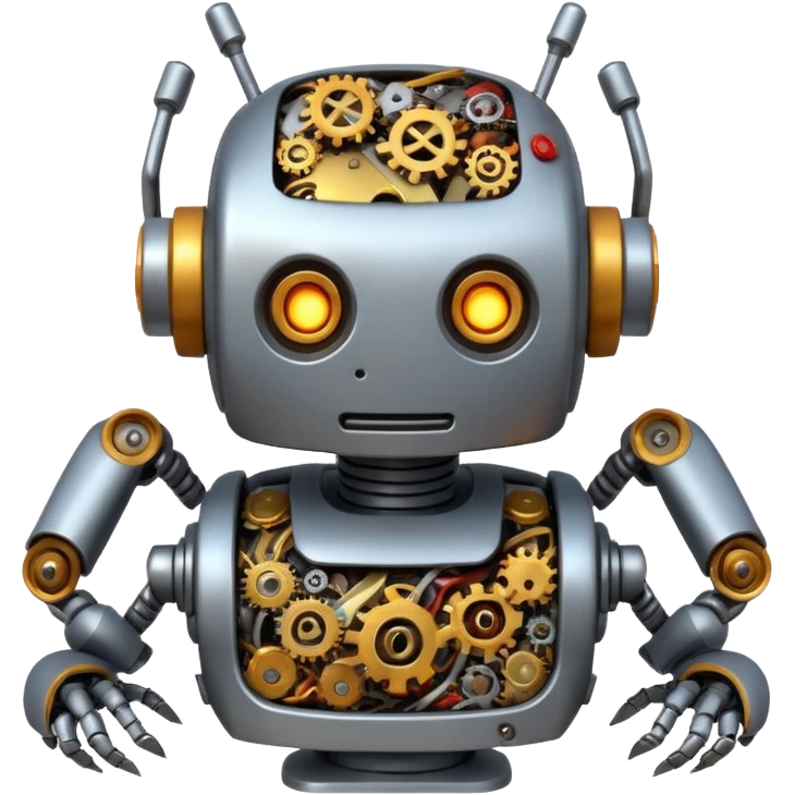 create a funny scene where a robot is exploded when coocking food emoji ...