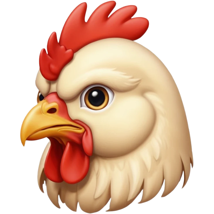 A chicken head that looks retarded emoji