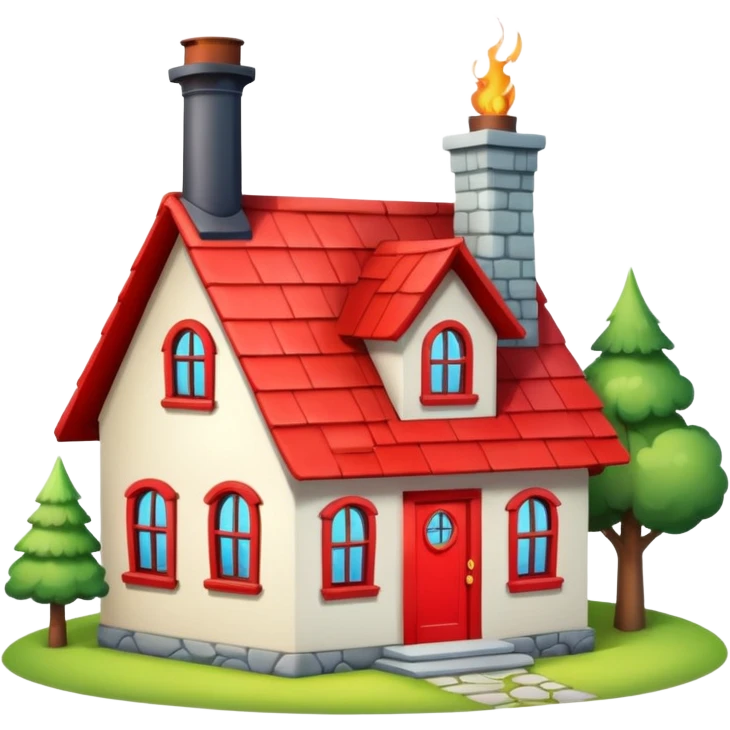 cartoon house emoji