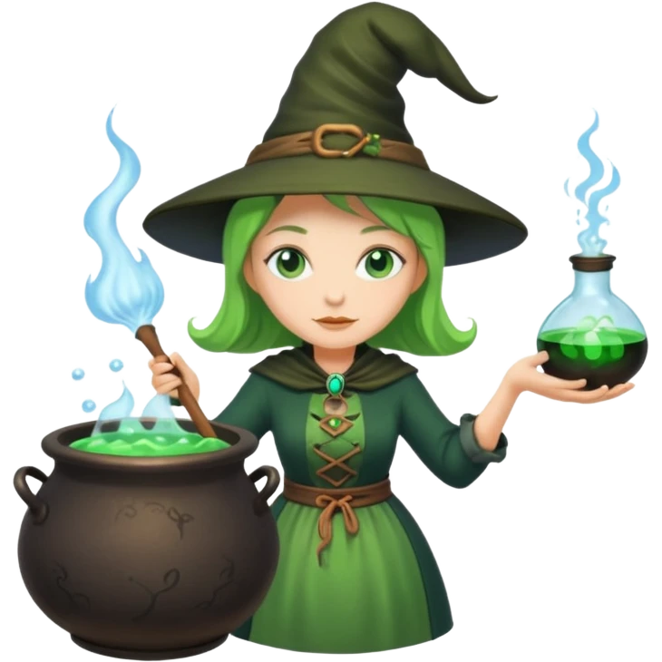 green witch cooking potion emoji