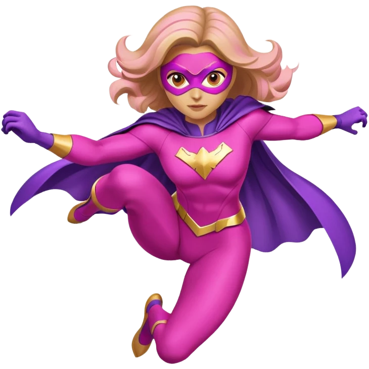 pink violet woman superhero flying emoji