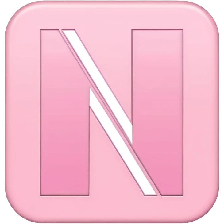 Netflix aesthetic "N" logo in pastel pink emoji