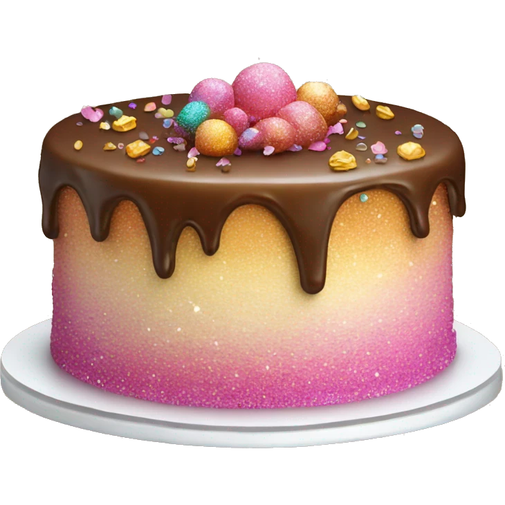 Realistic cake with glitter emoji