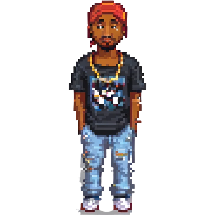 2Pac в полный рост, no background emoji