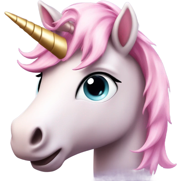 Super cute realistic pink unicorn  emoji