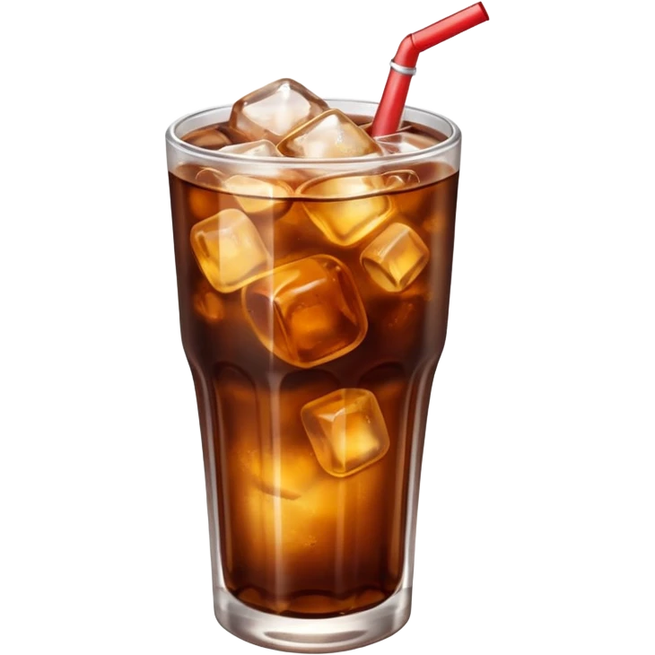 Iced cola emoji, rounded edges, soft highlights emoji