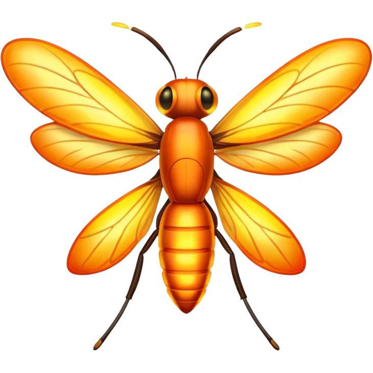 Firefly with flame wings emoji