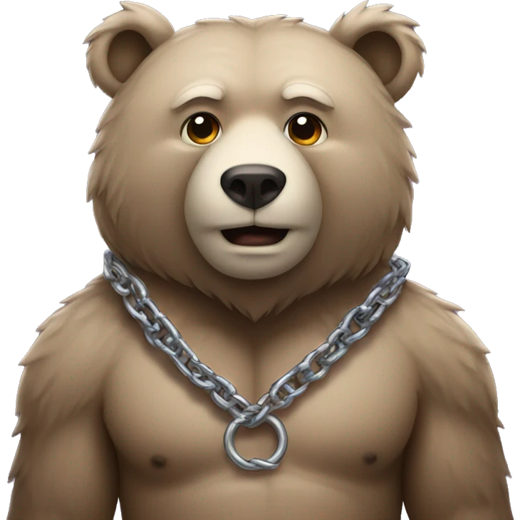 bear wearing chain emoji