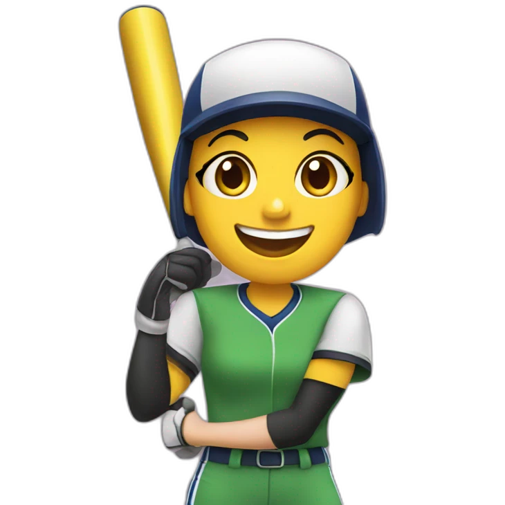 Softball happy emoji