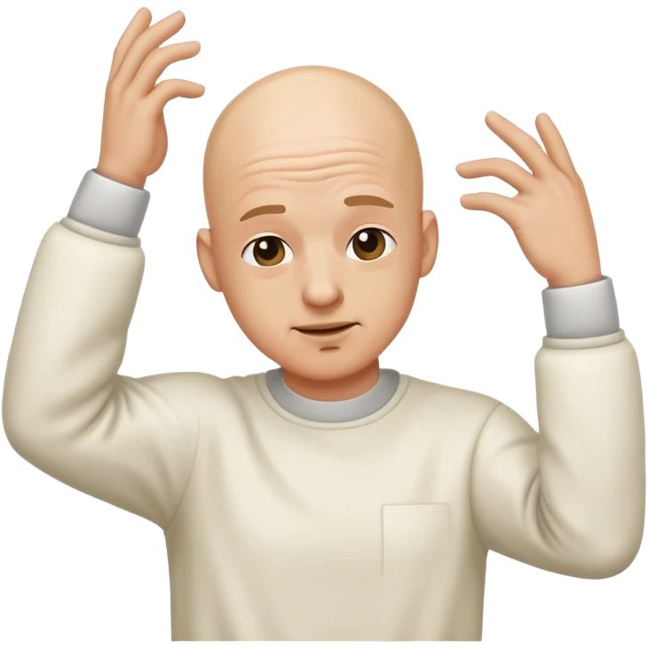 Bald man dabbing emoji