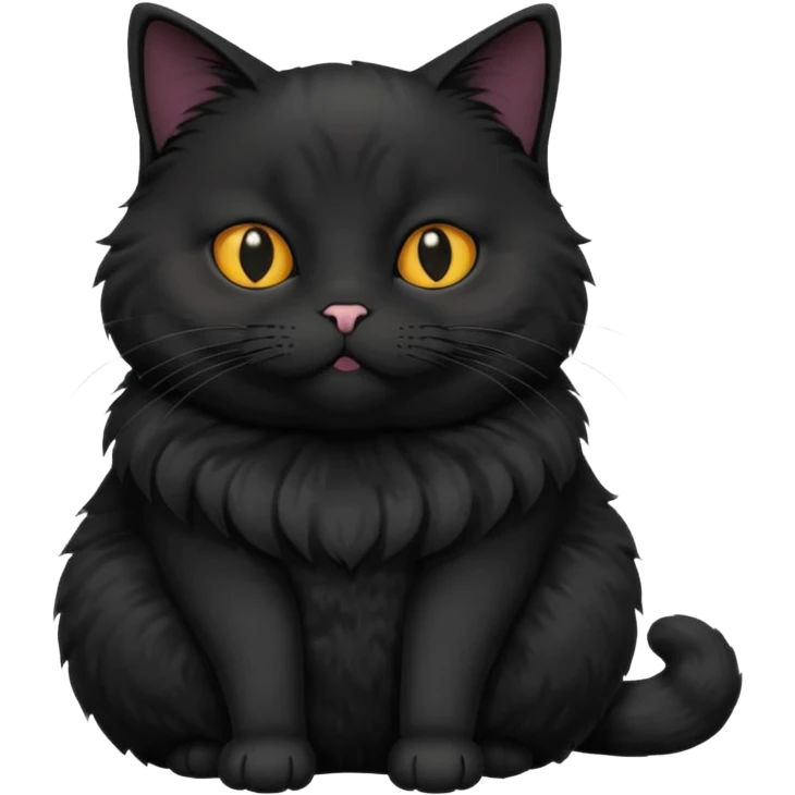 A fat cat black emoji