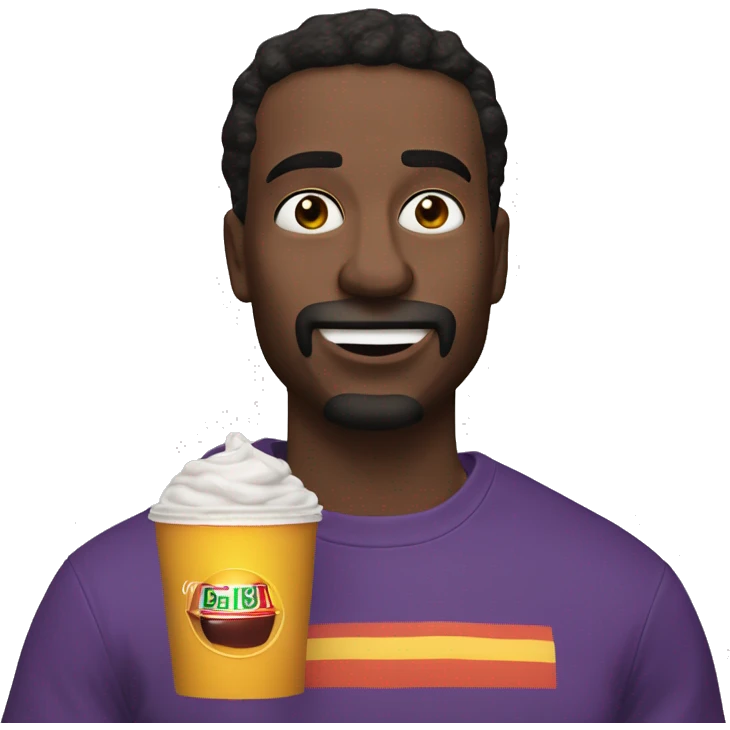 Dave Blunts at 7/11 Gas Station drinking the Grimace shake from Mcdonalds emoji