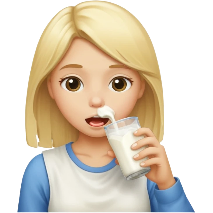blond girl sucking milk  emoji