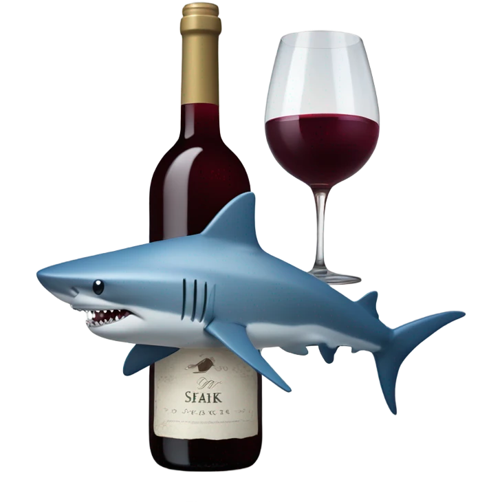 Shark with wine  emoji