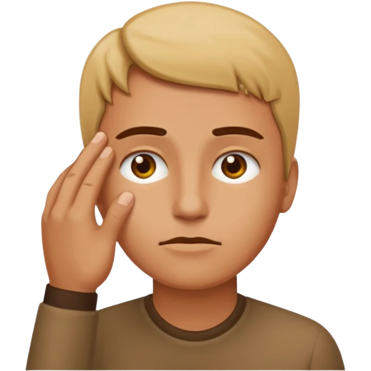 he touched emoji with a furrowed brow and a hand on the forehead emoji
