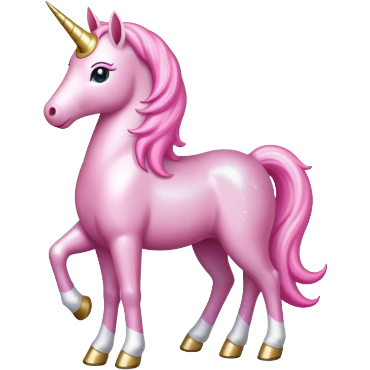 Glittery pink unicorn emoji