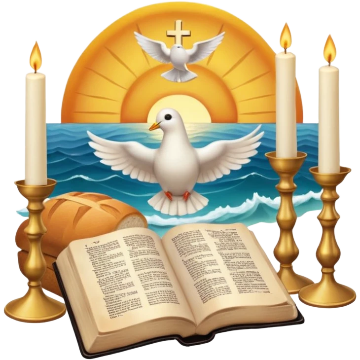 ✝️👑🕊️🙏✨❤️🌅🌊🥖🍷🕯️📖 emoji