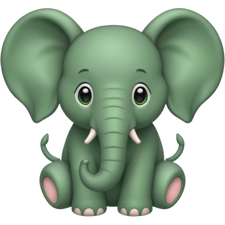 green furry elephant emoji