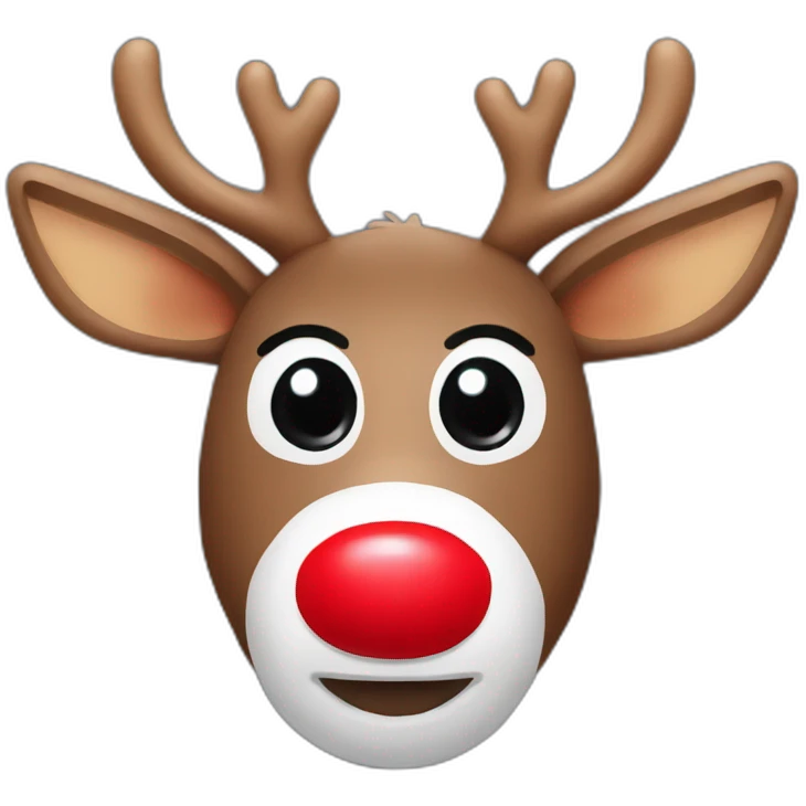 Rudolph head with red nose emoji