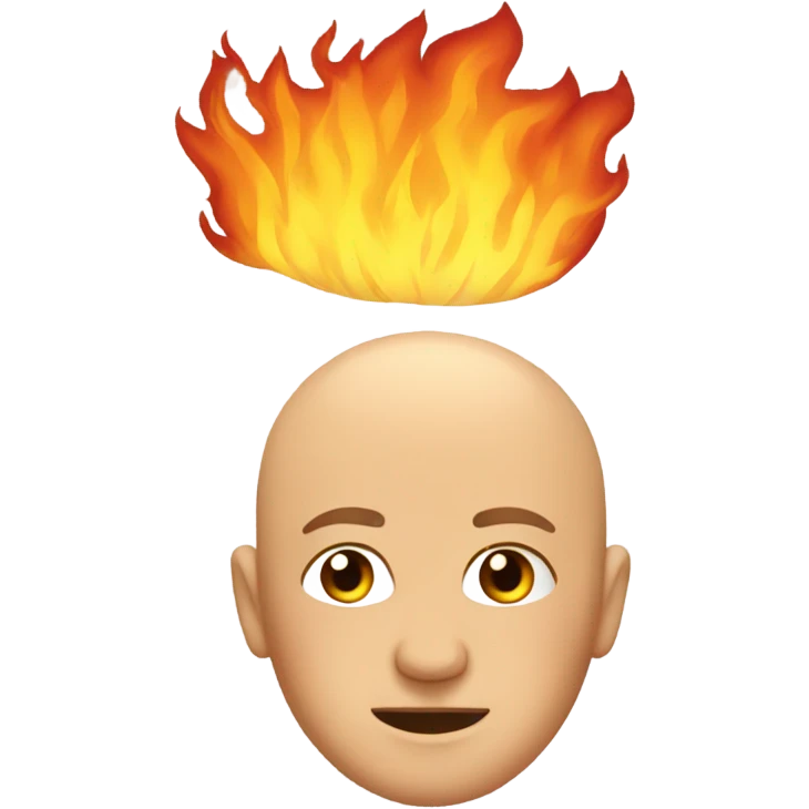 Bald head on fire emoji