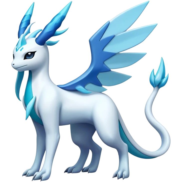 Futuristic Lugia-Suicune-Glaceon-hybrid, full body  emoji