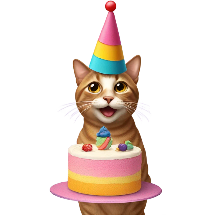 Cat with cake on its head emoji