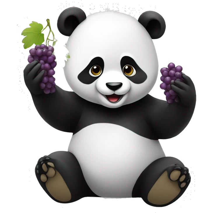 Panda eating grapes emoji