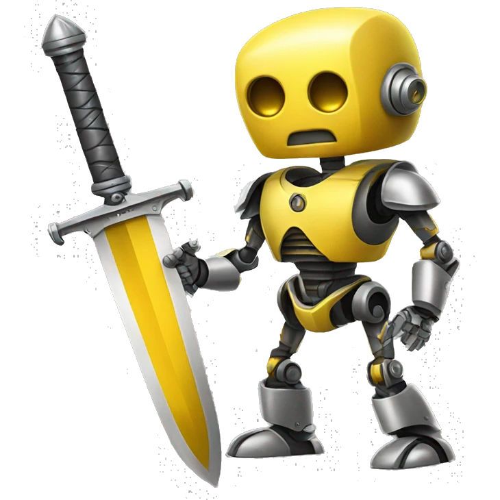 robot yellow take sword emoji