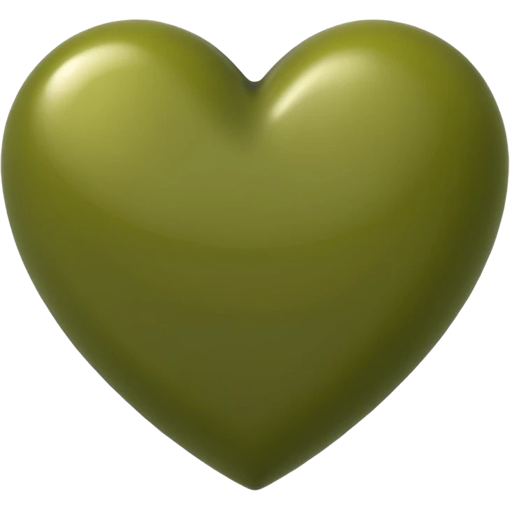 an olive green colored heart emoji