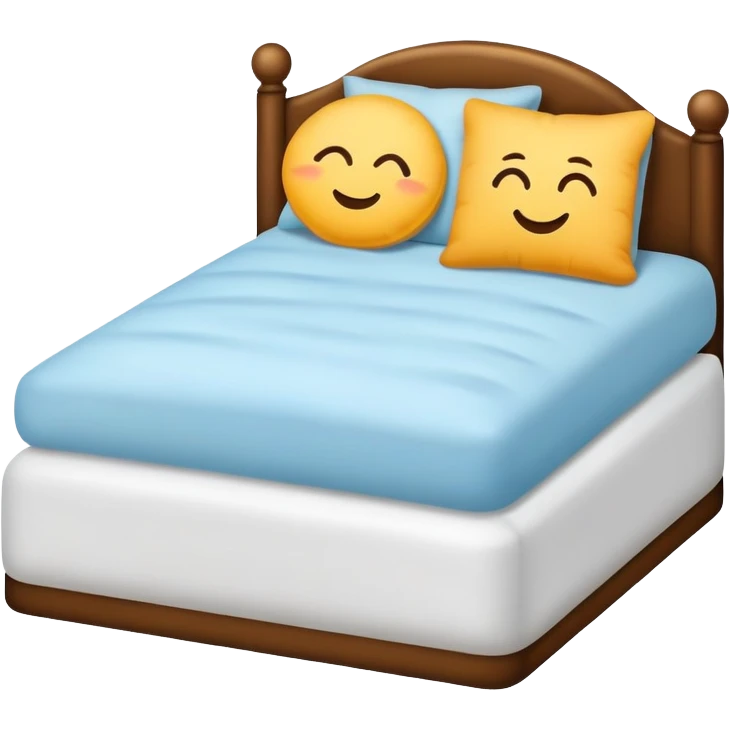 a bed with a pillow and Zzz symbols, simple and inviting emoji
