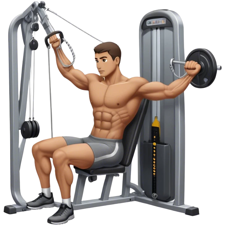 side-view man cable-machine tricep-pushdown emoji