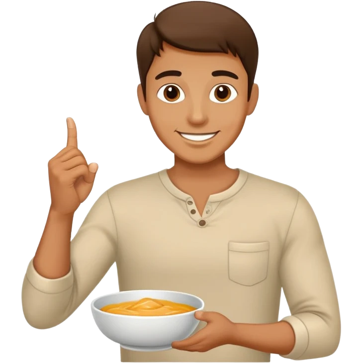 Man swiping finger in dip bowl emoji