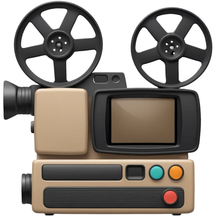 3d icon of a retro VHS camcorder, front view, soft clay style, dark purple background, no text, simple clean design emoji