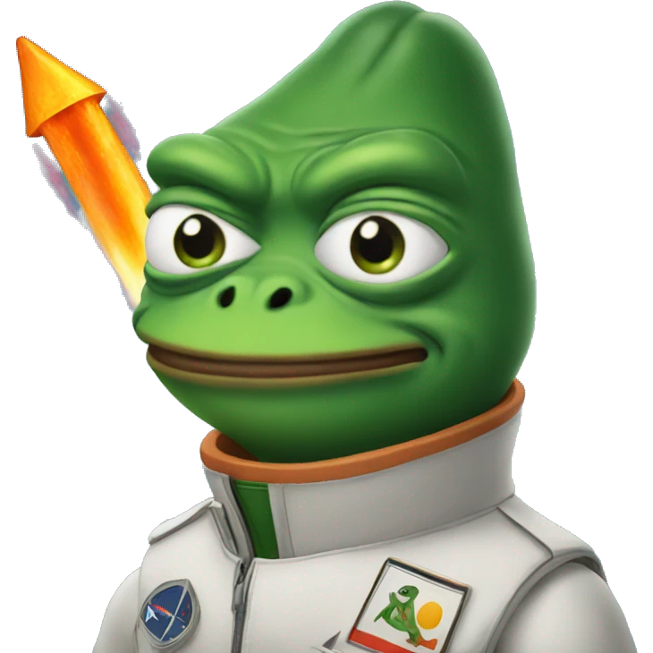 pepe with rocket  emoji