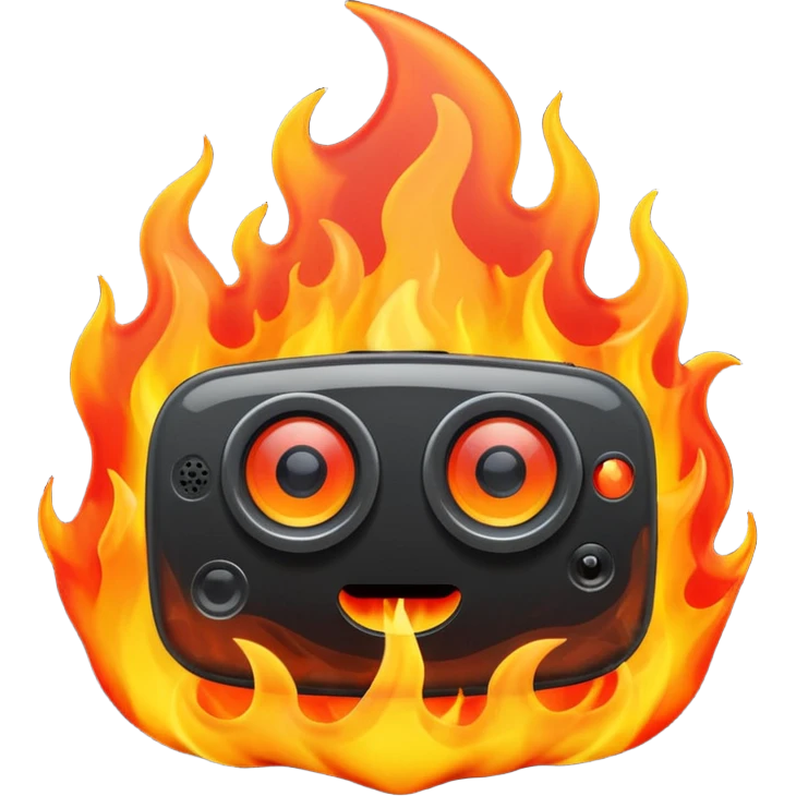 Web Cam on FIRE emoji