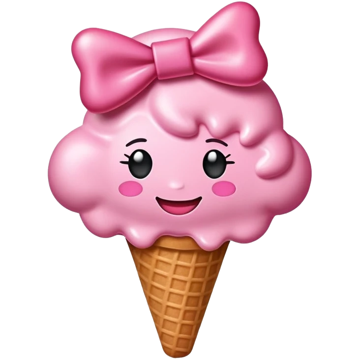 SPAM MEAT ice cream SMILING EMOJI with bow emoji