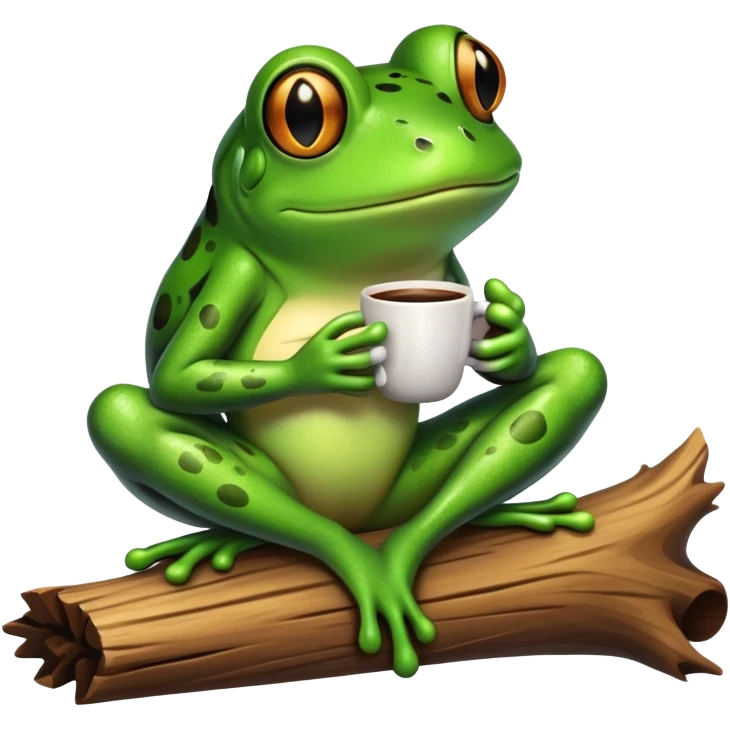 Frog sipping coffee emoji