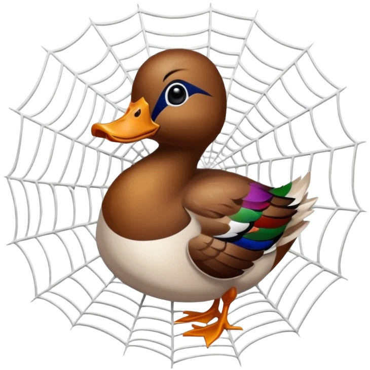 A duck stuck in spider webs  emoji