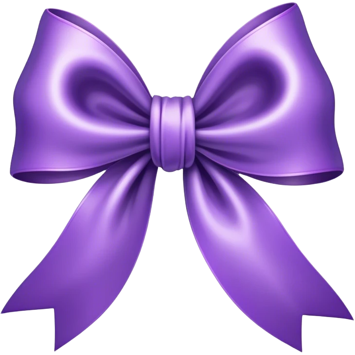"A large, silky violet bow with elegantly curved loops and flowing tails, softly reflecting light."
 emoji