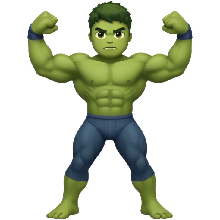 kid hulk flexing arms full body long pants emoji