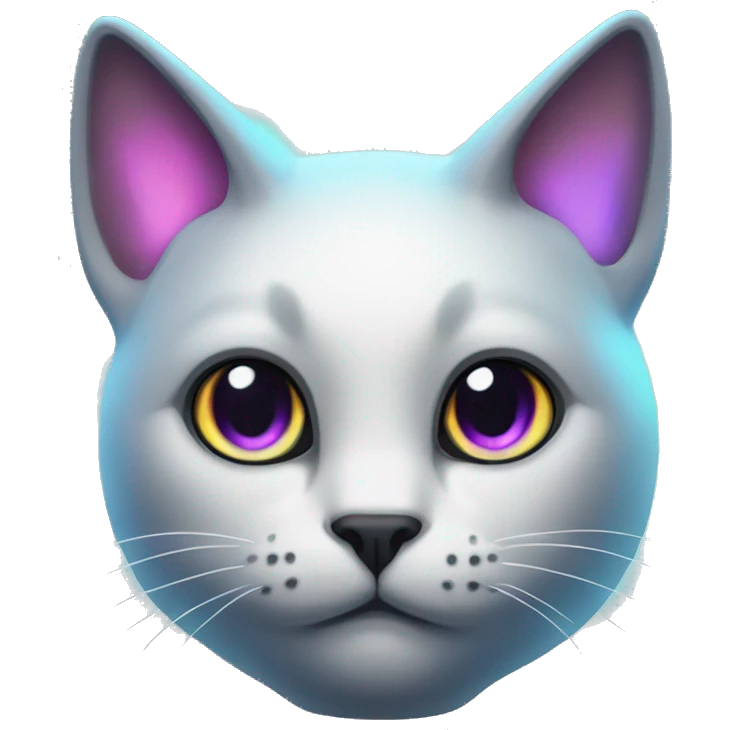 cat with glowing dark iridescent ears emoji