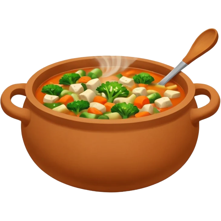 soup in clay, no spoon emoji