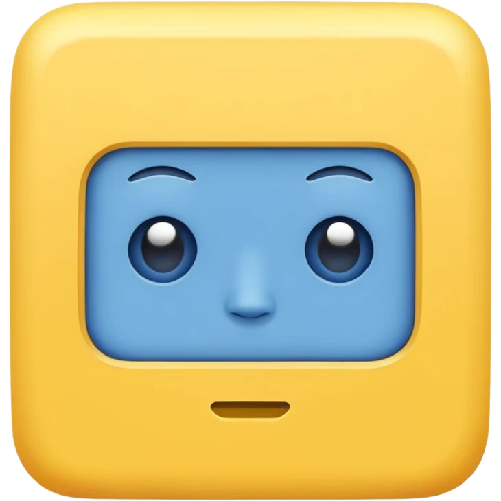 square with yellow body and square blue face emoji