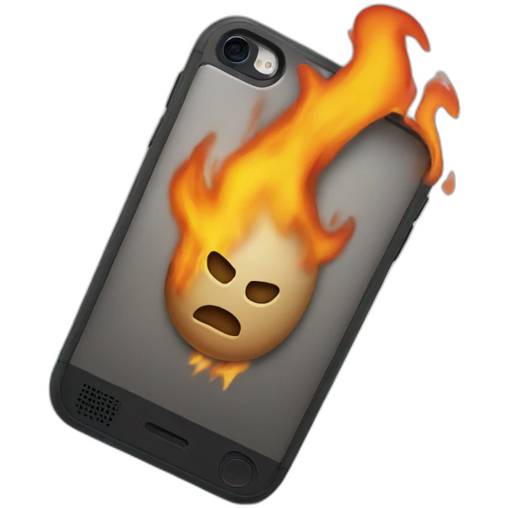 Burning iphone emoji