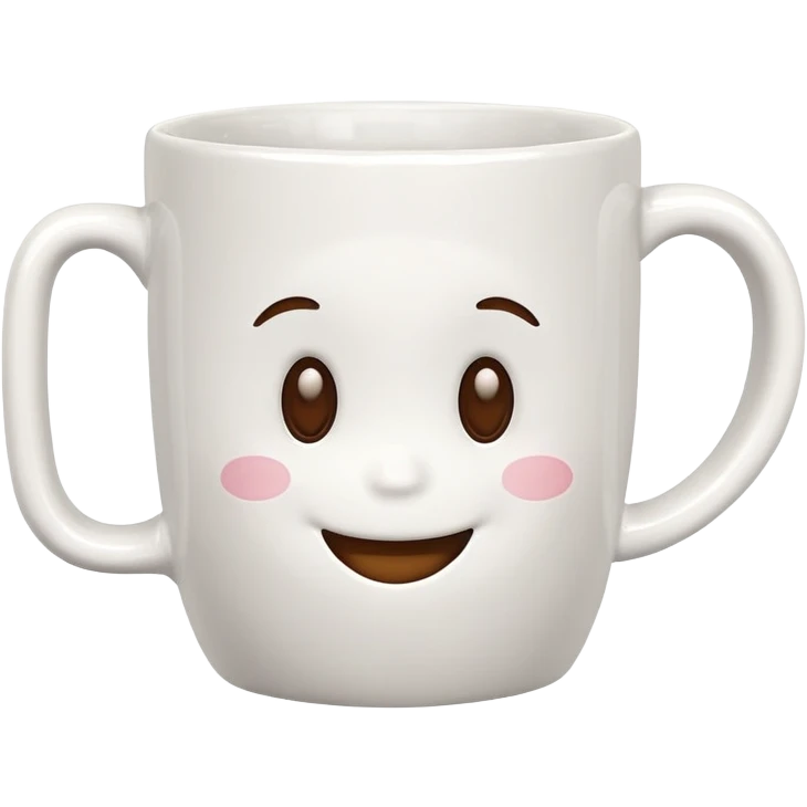 coffee mug with a cute face emoji